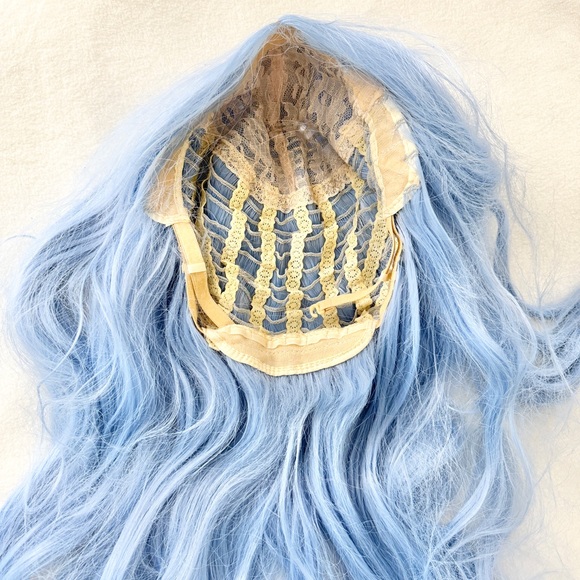 Blue Cosplay anime Lace Front Wig – Long Wavy/Curly hair - Picture 3 of 4